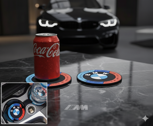 Posavasos alfombrillas 50 aniversario para portavasos original BMW.
