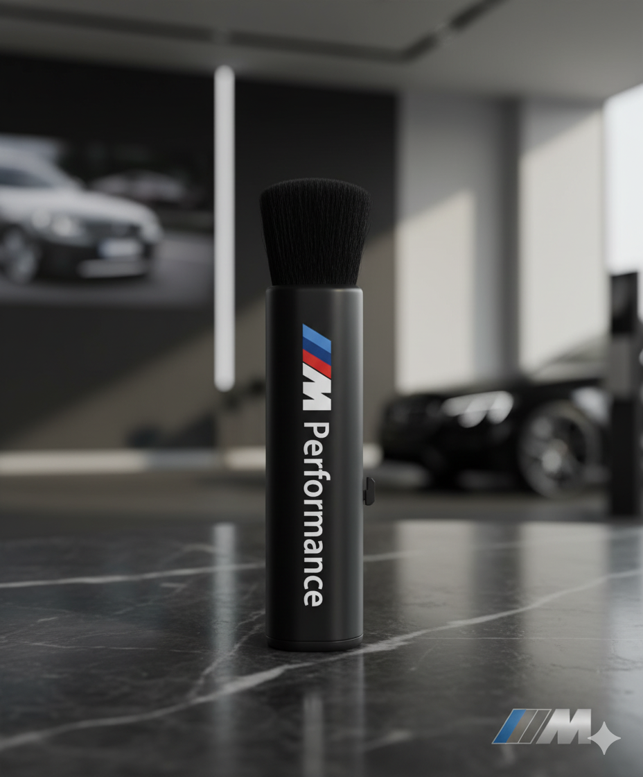 Brosse de nettoyage premium avec BMW ou // M - conception compacte et rétractable