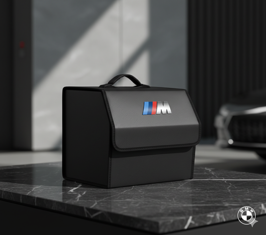 Caixa organizadora de tronco dobrável com logotipo BMW - Bolsa de armazenamento de grande capacidade em preto