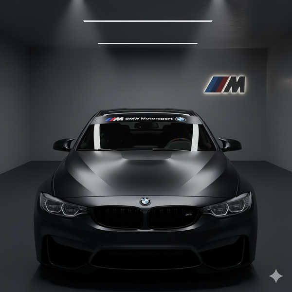 Vinilo Parabrisas BMW Motorsport ///M – Dominio Visual y Puro ADN Racing