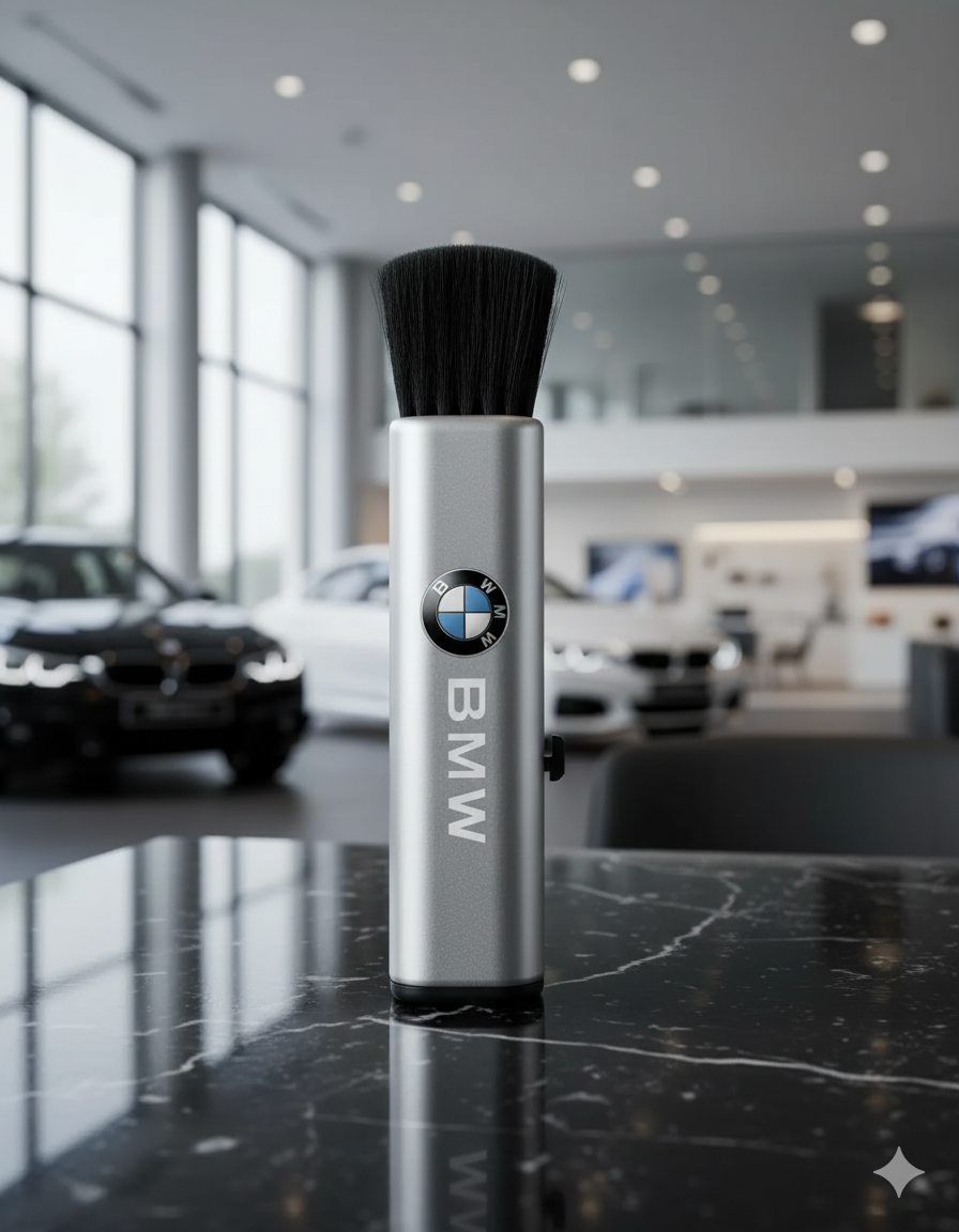 Brosse de nettoyage premium avec BMW ou // M - conception compacte et rétractable