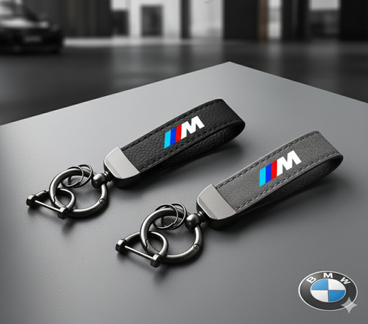 Llavero BMW ///M de Cuero con Hebilla Metálica – Diseño Exclusivo en Gris o Negro