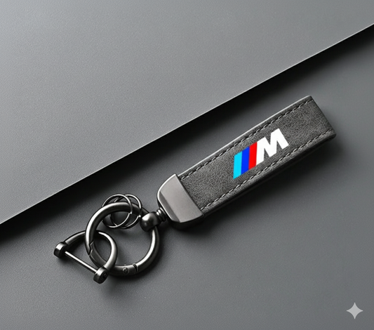Llavero BMW ///M de Cuero con Hebilla Metálica – Diseño Exclusivo en Gris o Negro