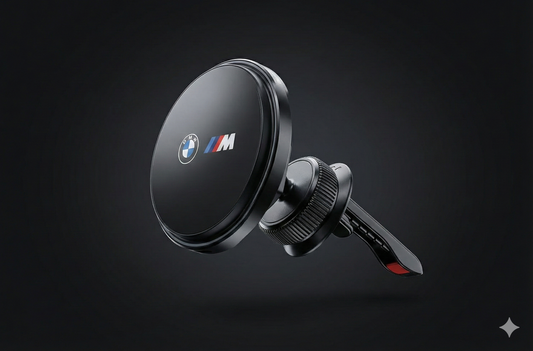 Soporte de móvil BMW M original con cargador inalámbrico 15W – Manos libres magnético para coche