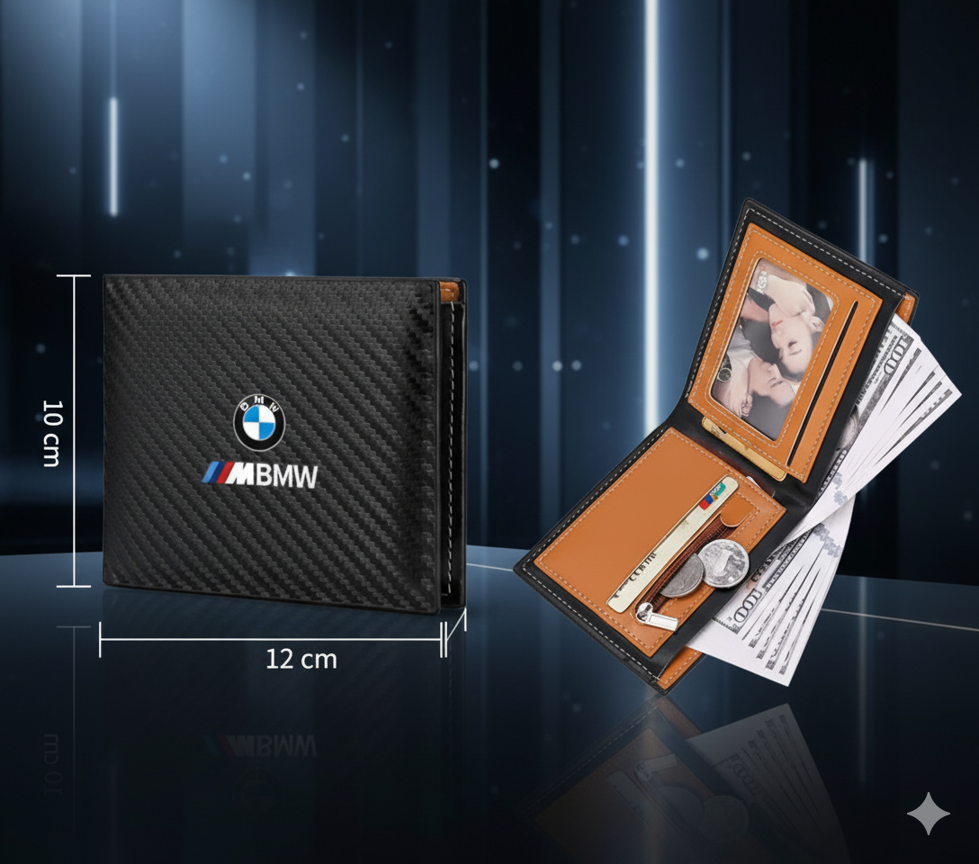 Cartera Estilo BMW ///M con Acabado Carbono – Compacta, Elegante y Funcional