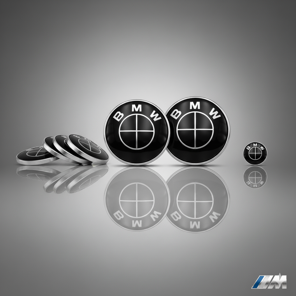 Emblema Logo BMW Negro – Delantero, Trasero, Tapabujes y Volante (Varias Medidas)