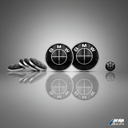 Emblema Logo BMW Negro – Delantero, Trasero, Tapabujes y Volante (Varias Medidas)