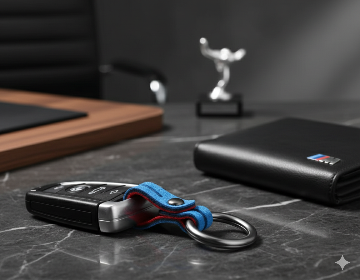 Llavero Alcantara elegante para BMW