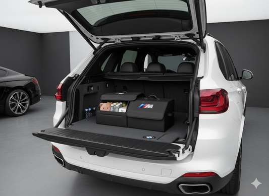 Caixa organizadora de tronco dobrável com logotipo BMW - Bolsa de armazenamento de grande capacidade em preto