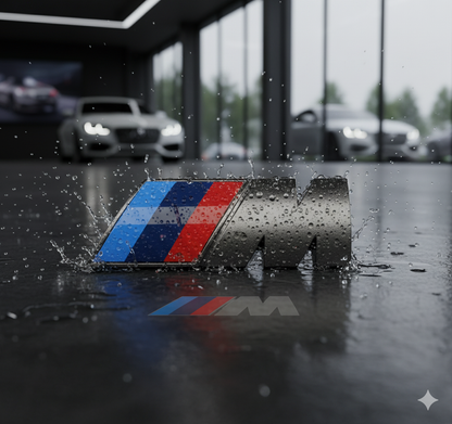 Logo Insignia ///M Gris Cerámico para Maletero Trasero o Aletas Laterales BMW