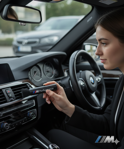 Brosse de nettoyage premium avec BMW ou // M - conception compacte et rétractable