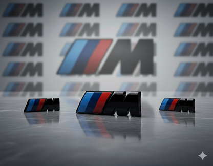 Emblème du logo noir // m Mate Black / Brillo pour le coffre arrière ou les nageoires latérales BMW
