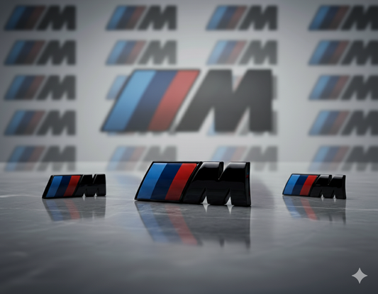 Emblema del logo nero // m mate nero/brillo per tronco posteriore o pinne laterali BMW