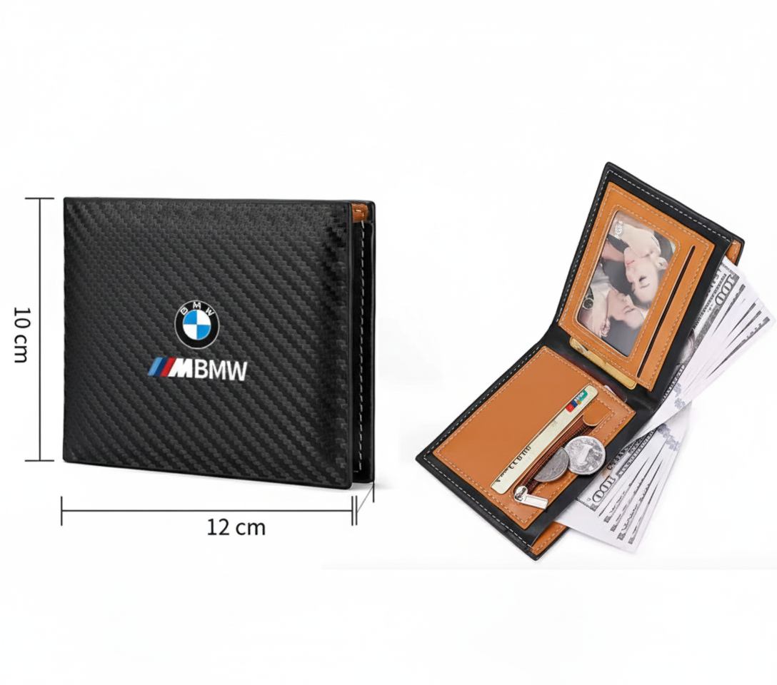 Cartera Estilo BMW ///M con Acabado Carbono – Compacta, Elegante y Funcional