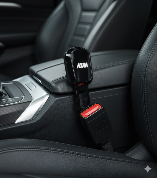 Bloqueador/Extensor de Cinturón de Seguridad con Logo ///M – Estilo Deportivo y Comodidad Extra