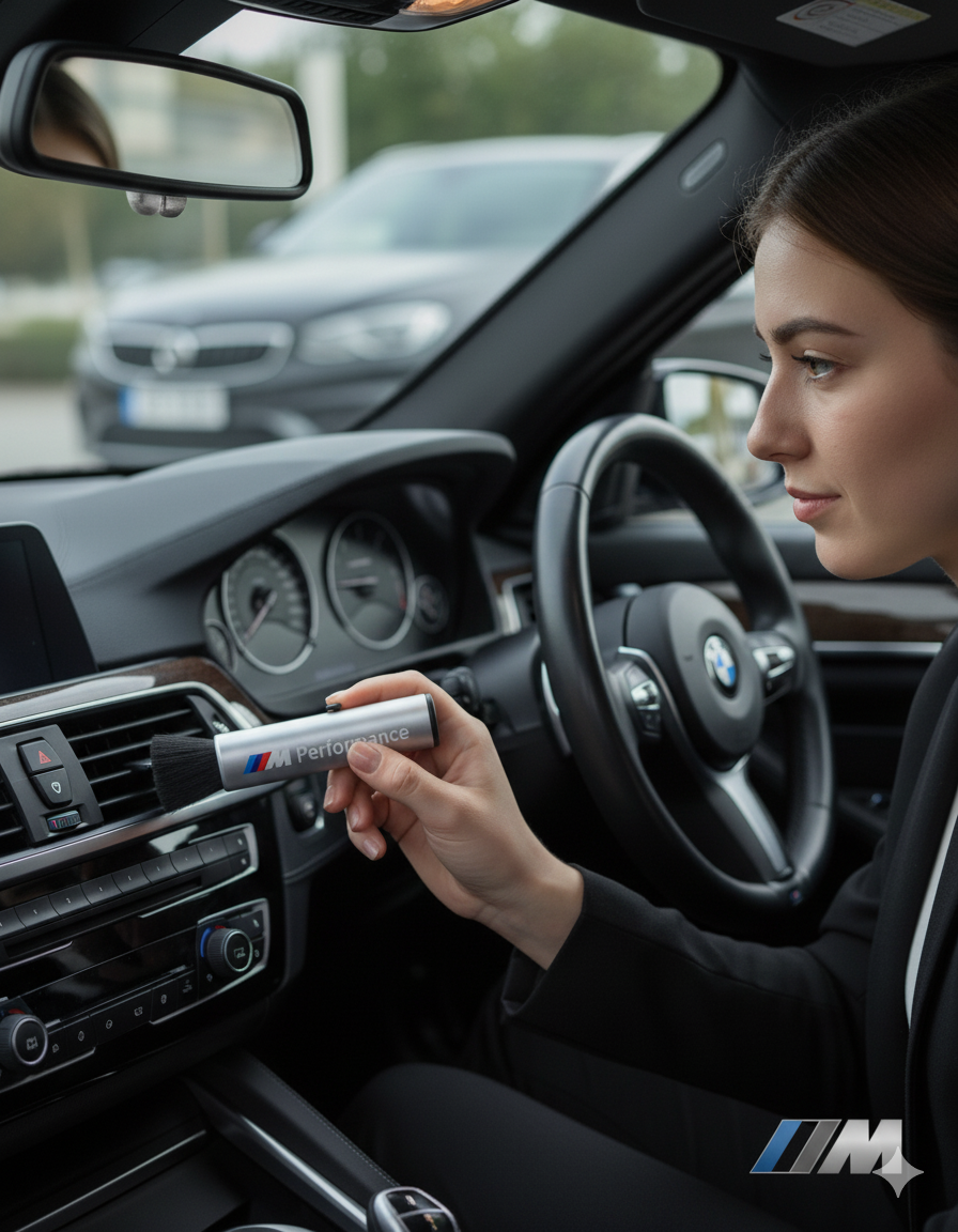 Brosse de nettoyage premium avec BMW ou // M - conception compacte et rétractable