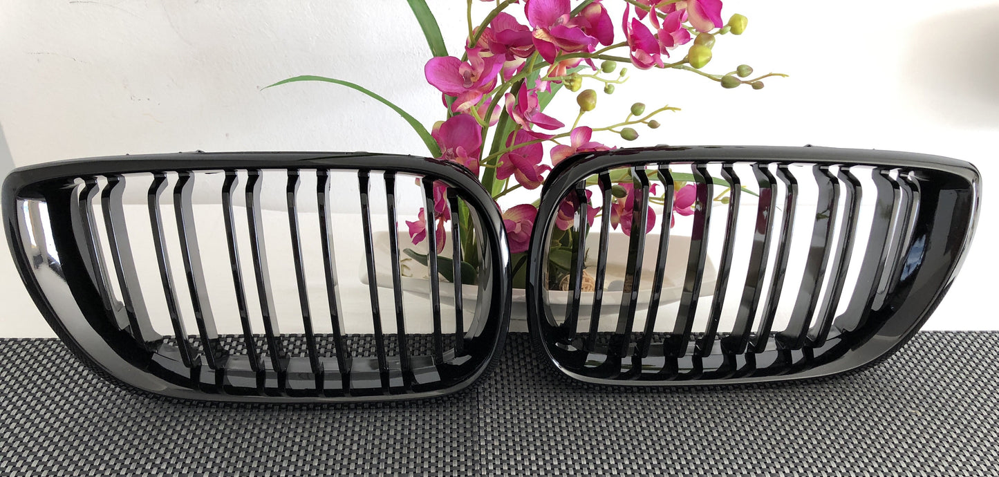 Riñoneras / Parrillas Negras Doble Linea (Tipo M4) Para Bmw E46 Berlina 2001-2005 (Restyling)