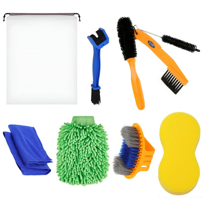 Kit Limpeza Motocicleta 8 Peças