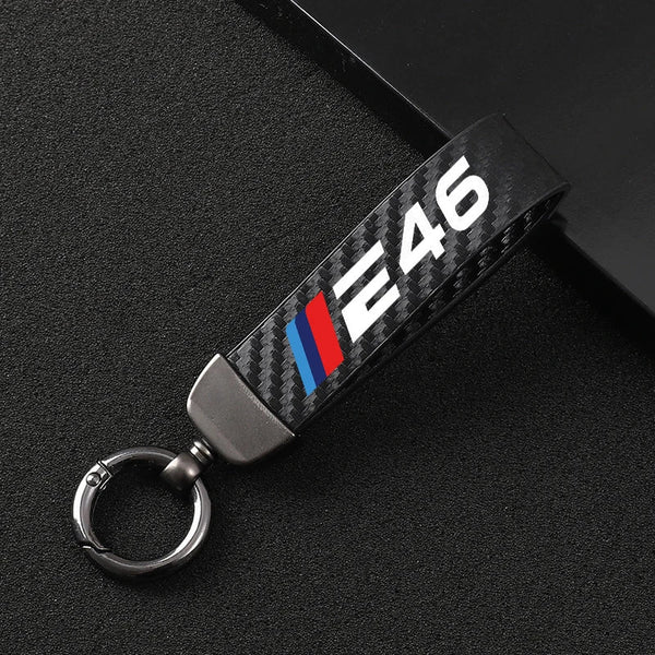 Llavero Premium Efecto Fibra De Carbono Con Emblema ’E46’ Para Aficionados Bmw