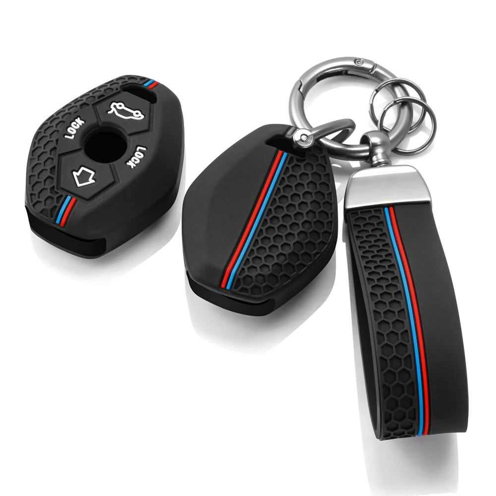 Funda de silicona ///M para llave BMW — Compatible con modelos clásicos (E46, E39, E38, E60, E61, E63, E64, X5 E53, X3, Z3, Z4, M5…)