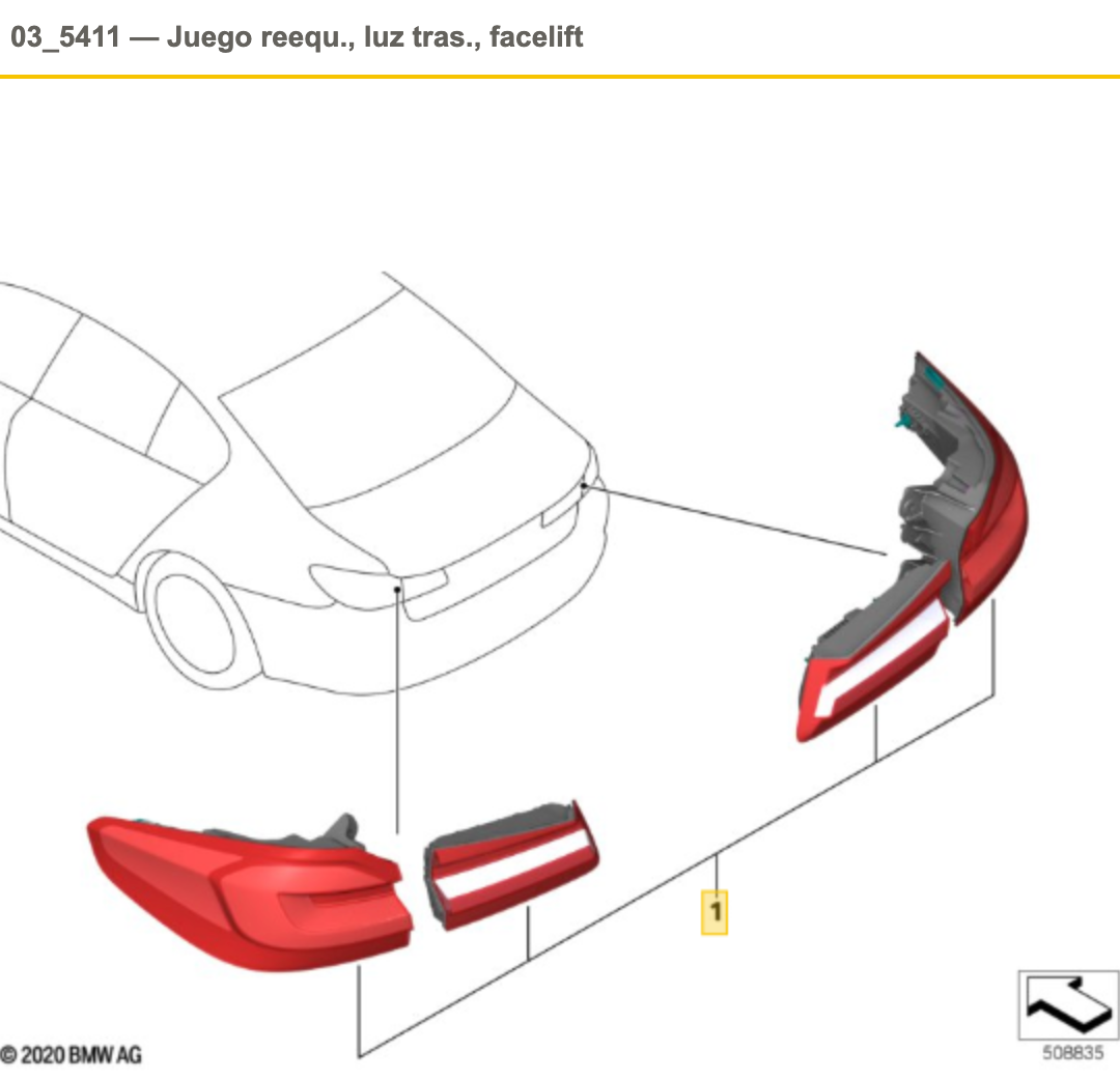 Bmw Retrofit Kit Faros Traseros Facelift 5 Series G30 M5 F90 . Original Recambios