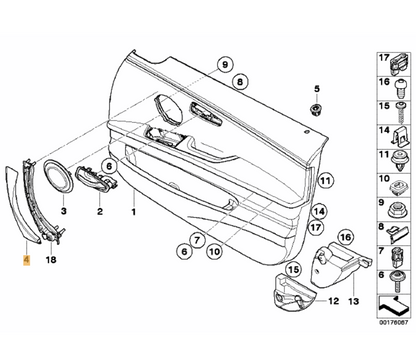 Empuñadura Tirador Abre Puerta Interior Para Bmw E90 E91 E92 E93 Original De Recambios