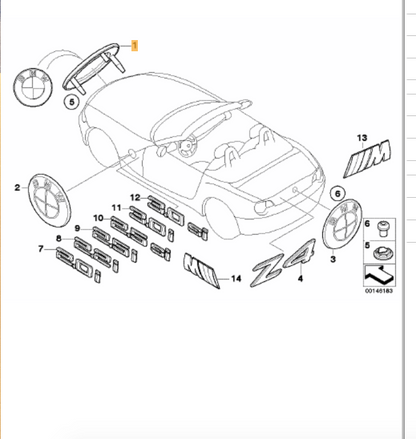 Emblema Capó De 70Mm Para Bmw Z4 E85 E86 E89. Original Recambios