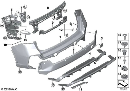 Coperchio del paraurti posteriore destro per BMW X1 U11 (OEM 51128083652). BMW originale