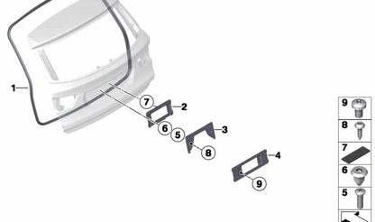Burlete de goma maletero OEM 51767301846 para BMW F25 (X3). Original BMW.