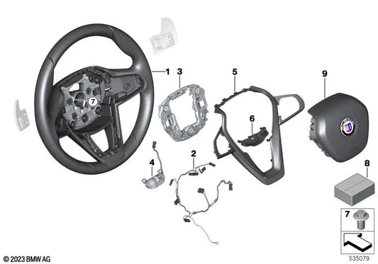 Placa de buzina para BMW X5 G05, G05N, X6 G06, X7 G07, G07N (OEM 32306880412). BMW original