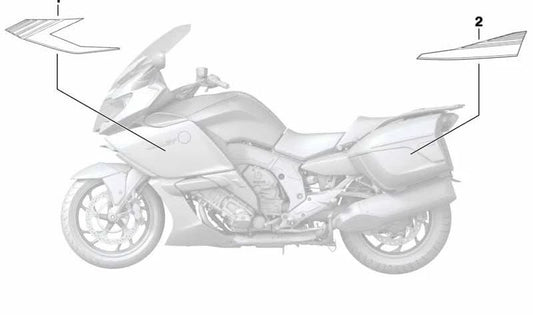 Decoración tapa del maletero izquierdo OEM 51148557409 para motos BMW K1600GT, K1600GTL. Original BMW Motorrad.