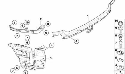 Guía izquierda para BMW E82, E88 (OEM 51127170663). Original BMW.