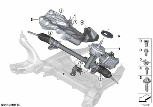 Power Steering Box for BMW X1 U11 (OEM 32105A6F282). Original BMW