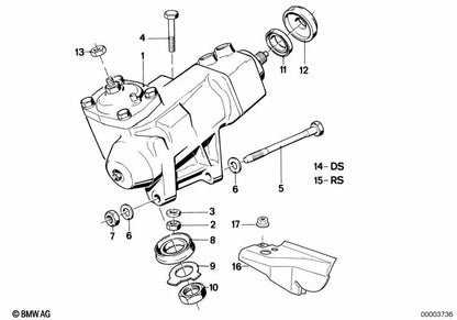 Sello del eje para BMW Serie 5 E12, E28, Serie 6 E24, Serie 7 E23 (OEM 32131111871). Original BMW.