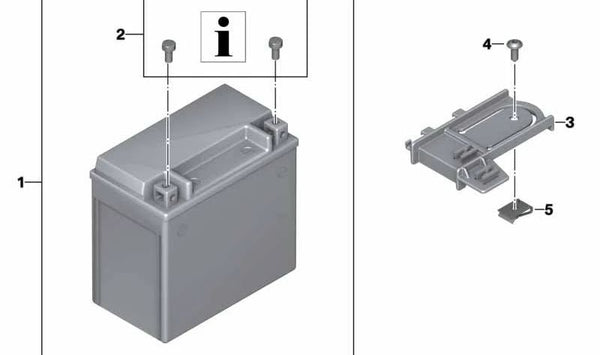 Soporte de batería OEM 61218559294 para BMW Motorrad F 800 GT (FK71) y F 800 R (FK73). Original BMW Motorrad.