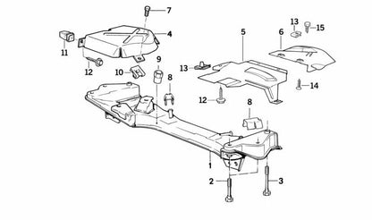 Placa de proteção térmica traseira esquerda para BMW Série 5 E34 (OEM 32211141391). BMW originais.