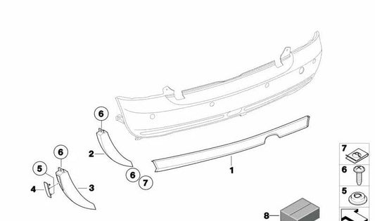 Black right spoiler OEM 51127127966 for Mini R50, R52. Original Mini.