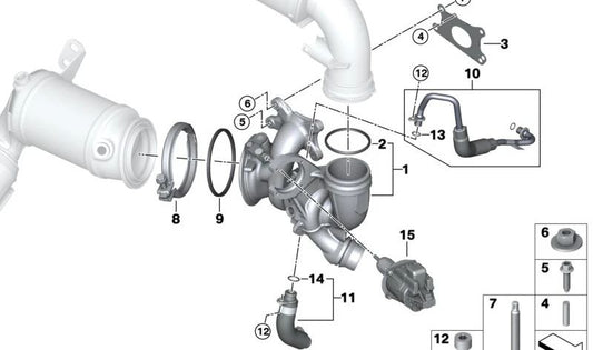 Turbocompresor OEM 11659488207 para MINI F56, F55, Clubman F54, Cabrio F57, Countryman F60. Original MINI.