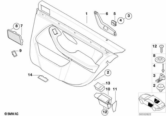 Links hintere Türauskleidung für BMW 5 E39 -Serie (OEM 51427140067). Original BMW.