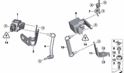 Soporte izquierdo para varilla de regulación OEM 37142283617 para BMW E82, E90, E92, E93 (modelos M3 y M Coupé). Pieza original BMW.