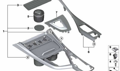 Embellient for gear lever 51169207315 for BMW F20, F20N, F21, F21N, F22, F22N, F23, F23N, F87, F87N. Original BMW.