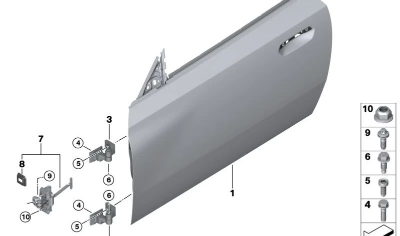 Restrição de porta dianteira esquerda para BMW Série 2 G42, G87 (OEM 51219853677). BMW original