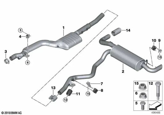 Embelezas do tubo de escape cromado para BMW 3 G20 Series, G21 (OEM 18308667479). BMW original.