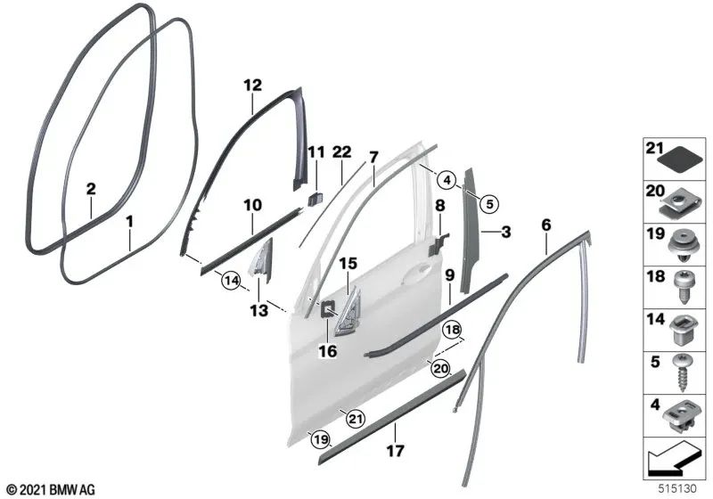 Tampa do slot da porta frontal esquerda para BMW G01 (OEM 51337393413). BMW original