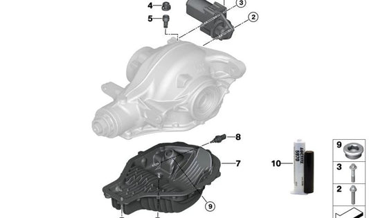Couvercle différentiel arrière OEM 33118838224 pour BMW XM G09 (tous les modèles de 2022 à 2028). BMW d'origine.