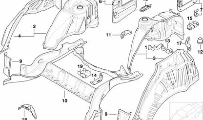 Soporte Silenciador Trasero para BMW E39 (OEM 41118165621). Original BMW