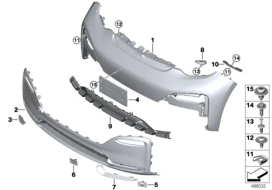Front right bumper trim for BMW i I01N (OEM 51117491120). Original BMW.