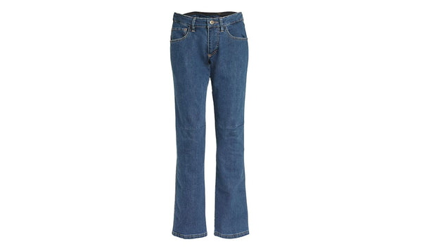 Pantalón vaquero moto mujer London azul OEM 76145A80ED2 para BMW Motorrad {todos los modelos}. Protecciones extraíbles, cómodo y resistente. Original BMW Motorrad.