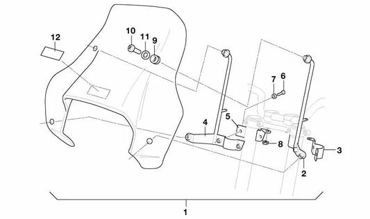 Left bracket OEM 46632316263 for BMW. Fits models F650, F650CS, R1100R, R1150R and others. Original Motorrad.