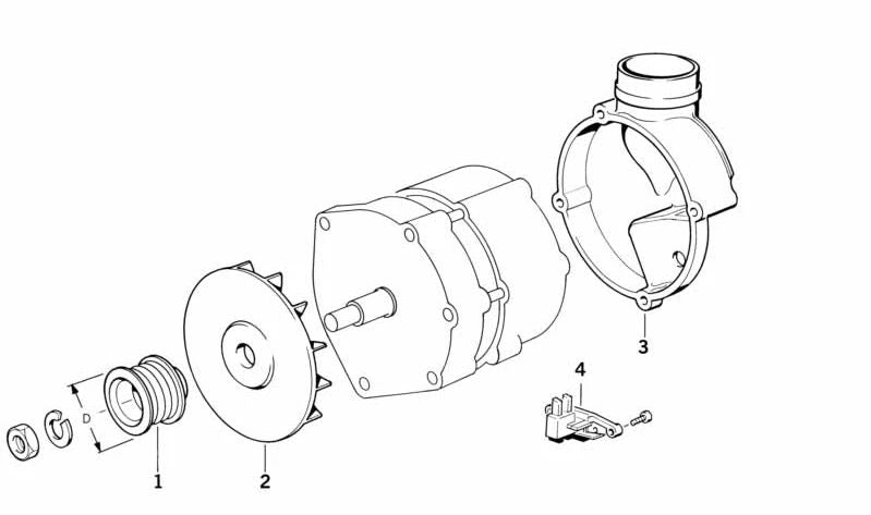 OEM -Spannungsregler 12311748607 für BMW E36 320i (alle Modelle und Versionen M50 zwischen 1990 und 1995). Kompatibel mit Lichtmaschinen von 90A, 105A und 140a. Original BMW.
